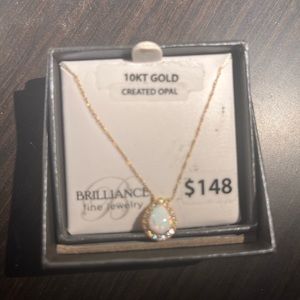 10k gold opal necklace